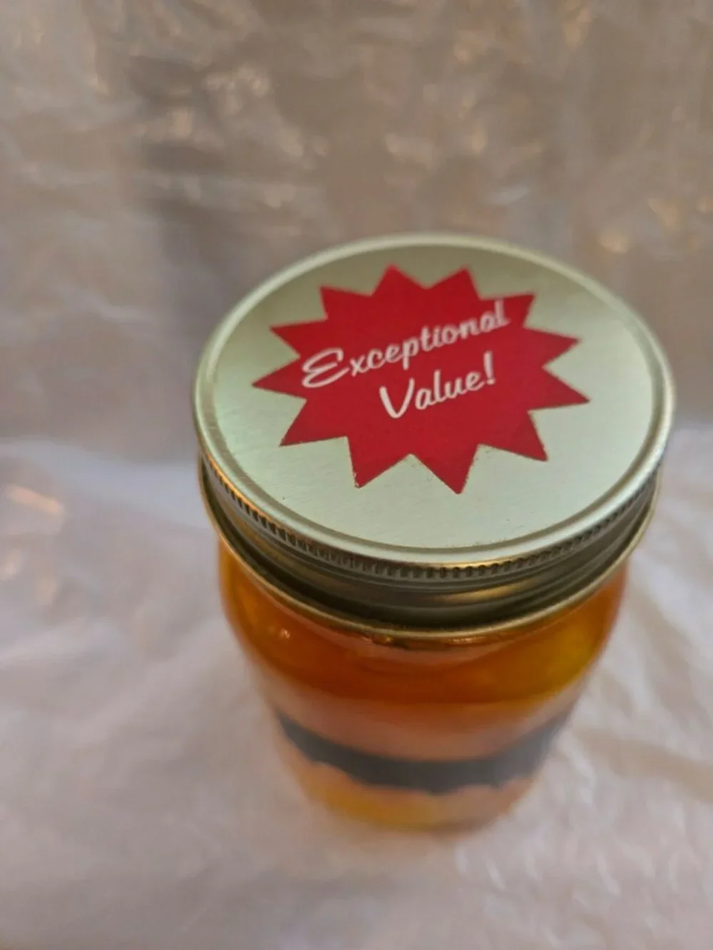 XX. Peach Candle, Fresh Preserves  In Mason Jar